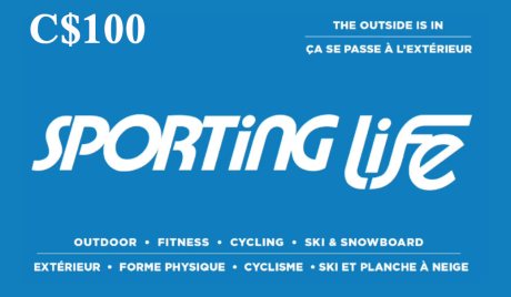 Sporting Life CAD 100 Gift Card CA