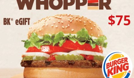 Burger King USD 75 Gift Card US
