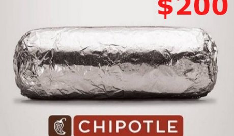 Chipotle $200 Gift Card US